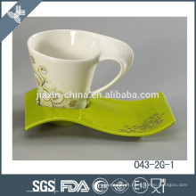 Novo design quente vender xícara de chá de porcelana e pires atacado